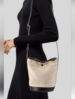 NWT GAP Canvas Bucket Crossbody Bag with Black Trim